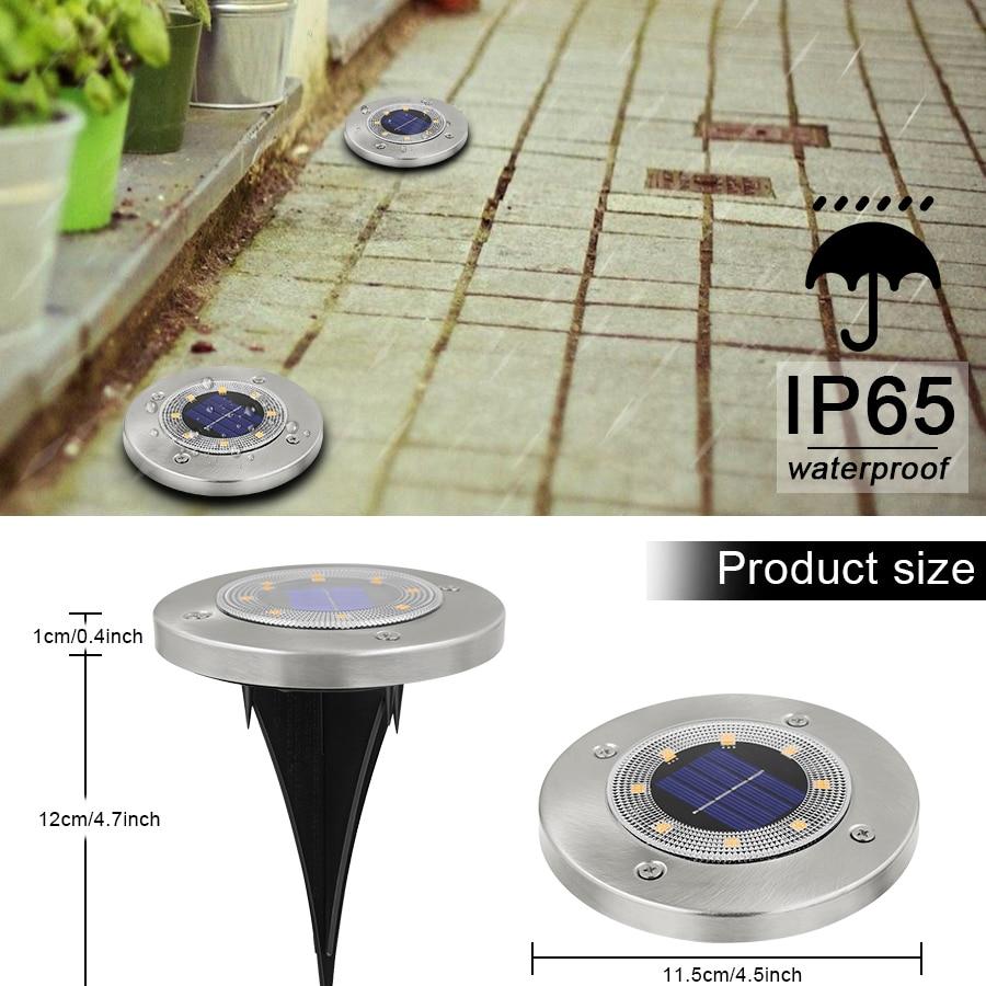 8 LED Outdoor Solar Garden Lights Waterproof In-Ground Light Solar Lamp Lighting for Pathway Yard Deck White/Warm White/RGB