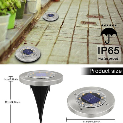 8 LED Outdoor Solar Garden Lights Waterproof In-Ground Light Solar Lamp Lighting for Pathway Yard Deck White/Warm White/RGB