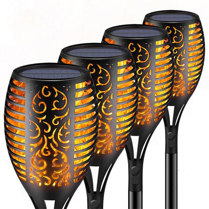 33/96 LED Solar Flame Lamp Outdoor Torch Lights Safety Waterproof Light Flicker Lights for Garden Decoration Automatic On Dusk