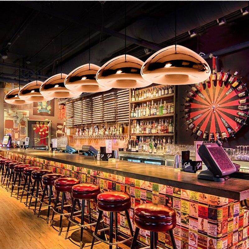 Modern Gold Bronze Sliver Shade Mirror Pendant Light E27 LED Glass Pendant Lamp Modern Christmas Glass Ball Lighting