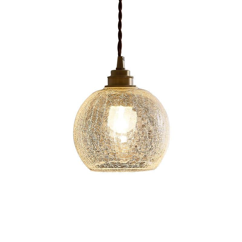 Dining Hall Lamp Retro Simple Brass Glass Ball Small Chandelier Personality Hotel Bedside Chandelier