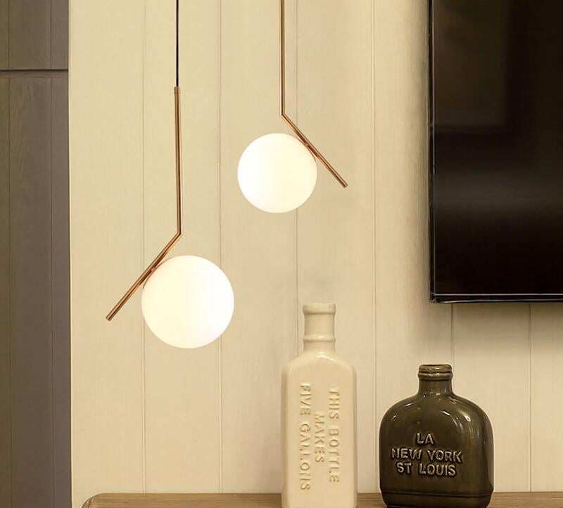 1 PC Nordic Style Pendant Lights Milky White Glassshade Modern Minimalist Led Pendant Lamps for Dining Room Decoration Lighting