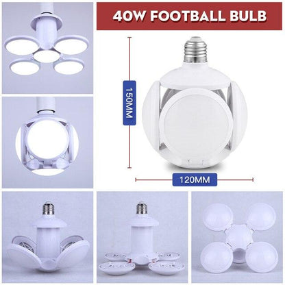 E27 Led Bulb Lamp Ampoule Leds Football Lamps Bulbs Foldable Fan Blade Lights Adjustable 45W 40W 60W For Kitchen Lighting