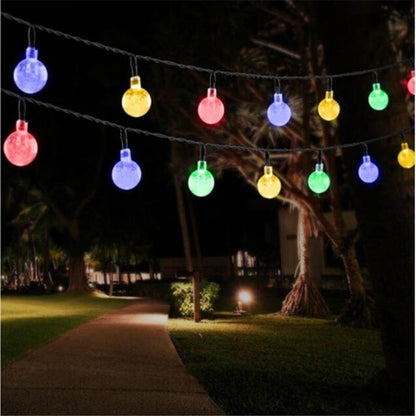 5M 7M 10M Solar Lamp Crystal Ball LED String Lights Flash Waterproof Fairy  For Outdoor Garden Christmas Wedding Decoration