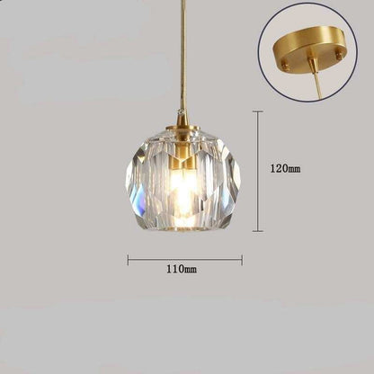 Modern Simple Personality Crystal Ball Restaurant Chandelier Creative Bar Corridor Duplex Staircase Led Copper Chandelier