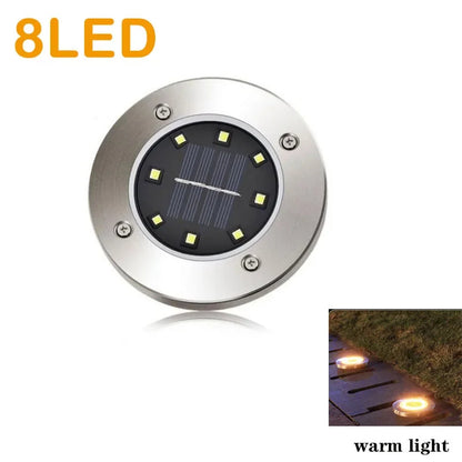 IP65 4 8 12 16LED Solar Underground Lights Stainless Steel Solar Buried Floor Light Outdoor Garden Path Ground Lights