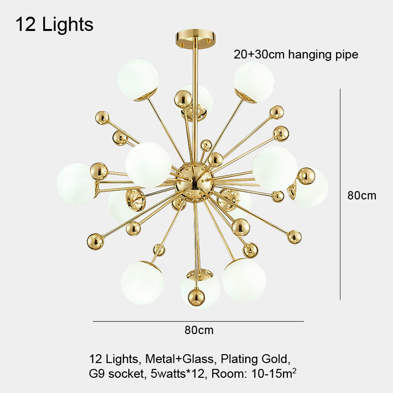 LED Glass Pendant Light for Dining Room Bedroom Living Room Modern Gold Hanging Lamp Indoor Lighting