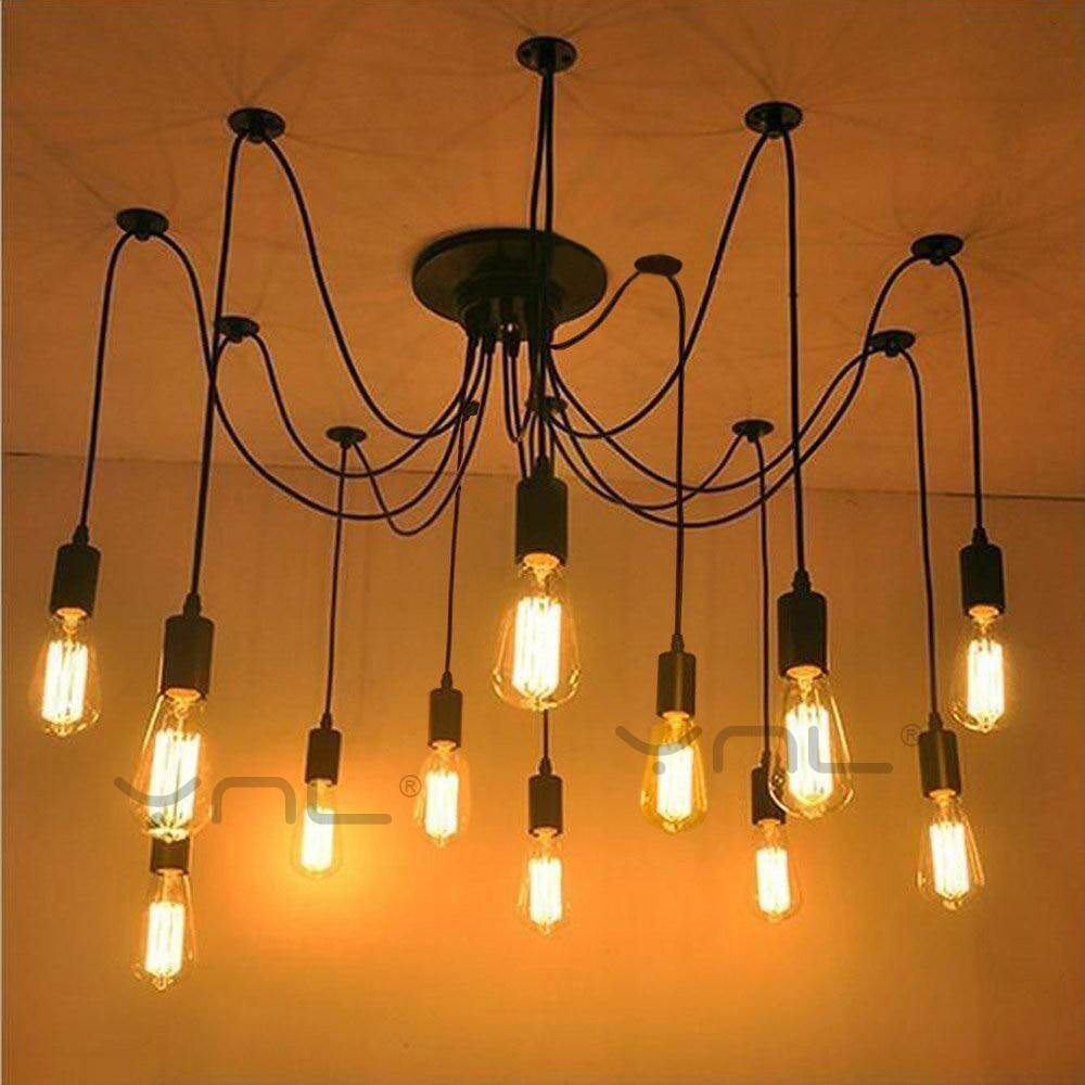 Modern Retro Edison Bulb E27 Vintage Lamps Antique DIY Art Spider Pendant Lights 2 Meters Line Home Lighting Suspension