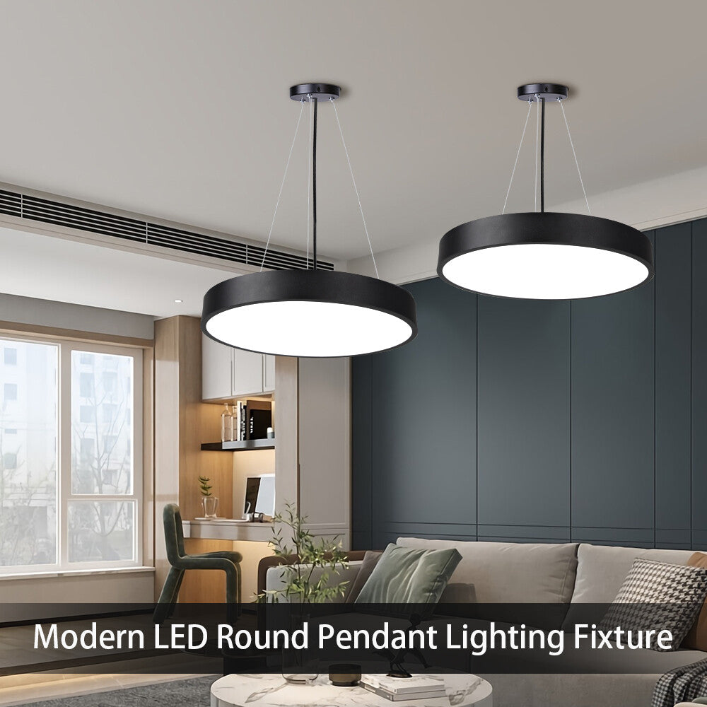 LED Round Pendant Light 110V/220V Ceiling Chandelier Office Ring Hanging Lamps Dining Living Room Home Ceiling Lighting Fixture