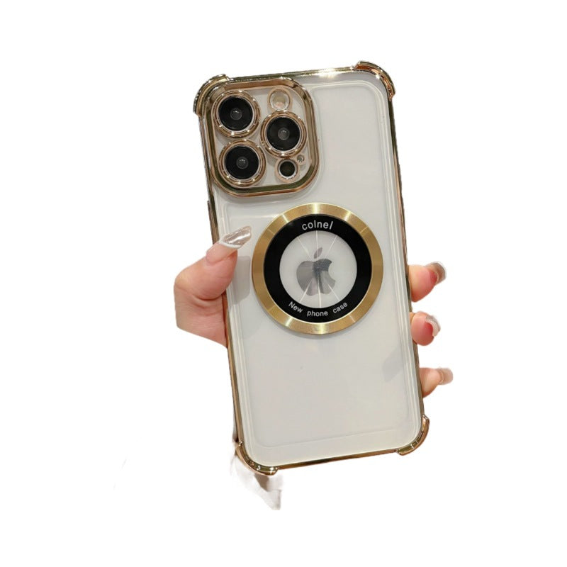 Transparent Plating Magnetic Cases For iPhone 16 13 12 11 17 Pro Max 14 15 Plus 17 Air For Magsafe Wireless Charging Phone Cover