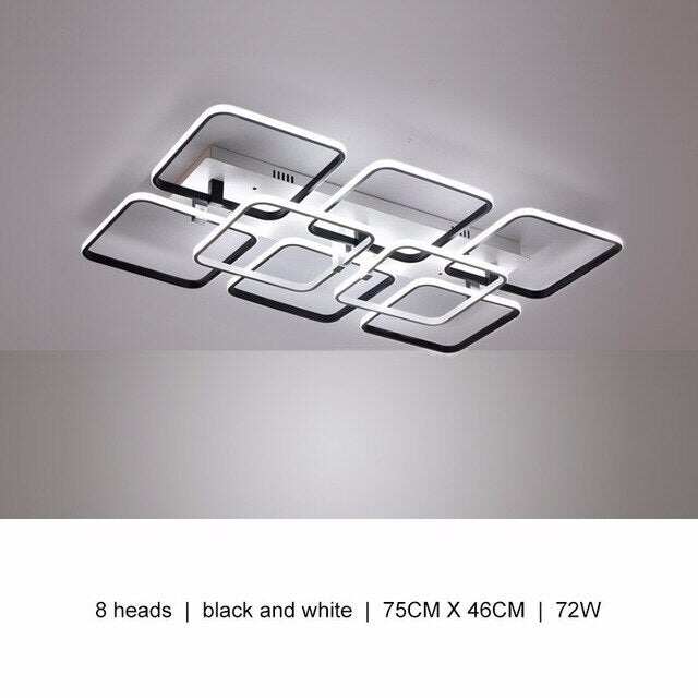 Simple Modern LED Plafon Ceiling Lights For Living Room Indoor Home Decor Bedroom Black Lamp With Remote Control Lustres