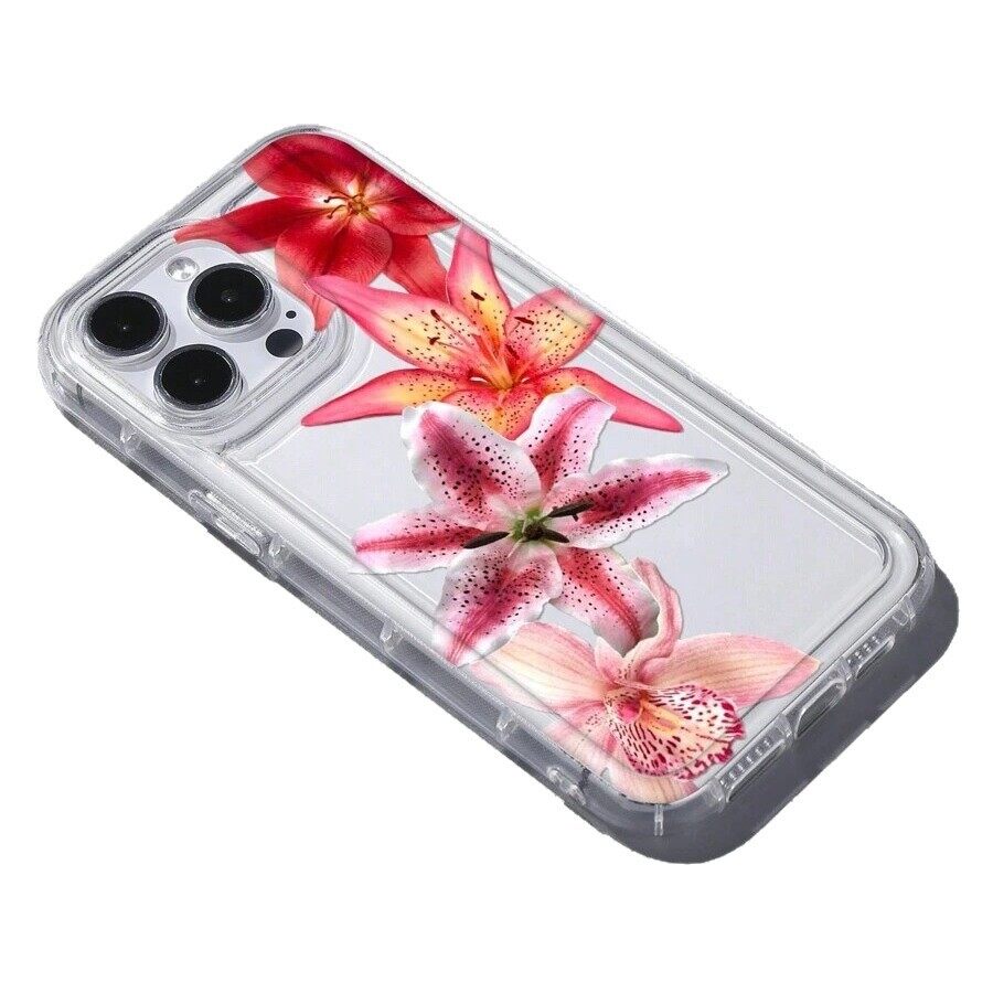 Pink Flower Phone Case For iPhone 17 Case For iPhone 11 13 14 12 15 16 Pro 17 Pro Max 17 Air 16E XR  Soft Clear Cover