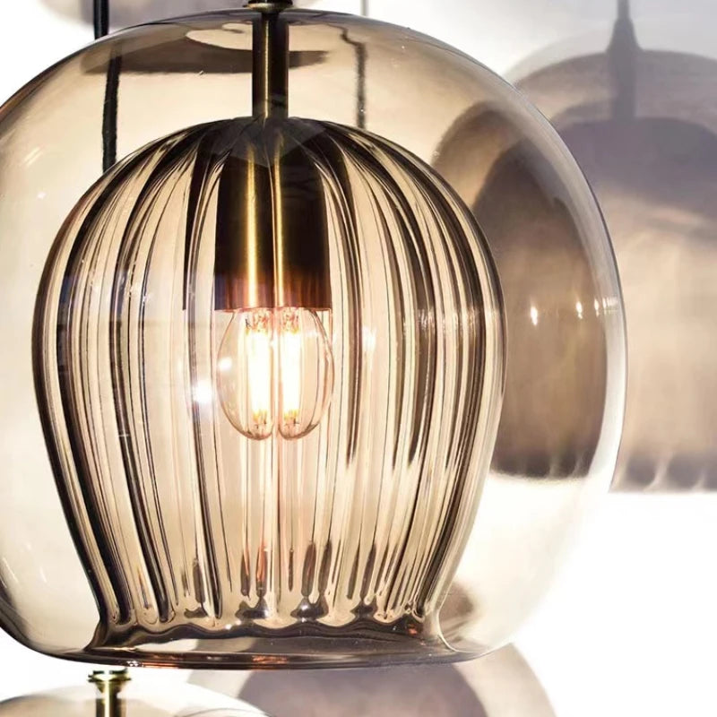 Nordic Modern Glass Pendant Lamp Restaurant Bedroom Bedside Dining Room Kitchen Lights Island Counter Bar Lighting Hanging Home