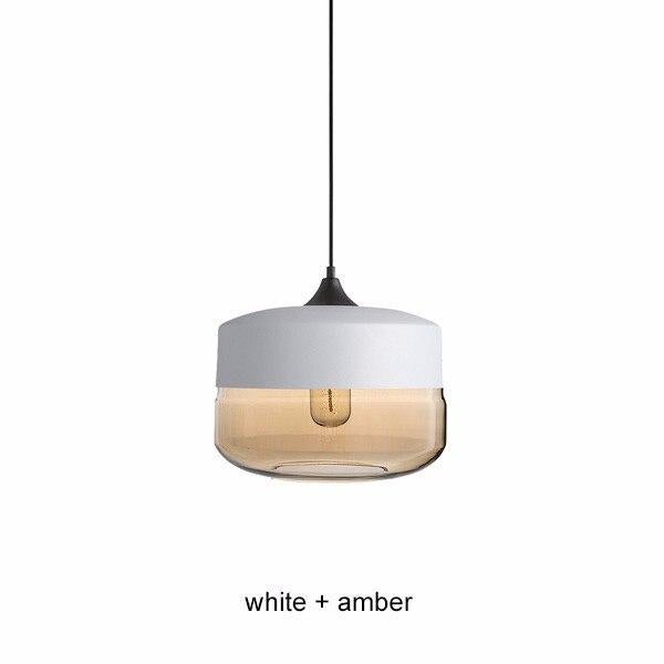 Glass Lamp Modern Pendant Lights Kitchen Fixtures For Dining Room Restaurant Bar Black White Indoor Home Hanging Lighting Lustre