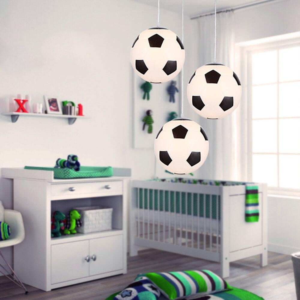 Modern Football Basketball Globe Glass Ball Pendant Lights Led Sport Hanging Lamps Children's Room Bedroom Indoor Lighting Decor