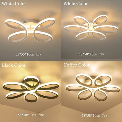 Remote Control Ceiling Lights For Living Room Bedroom  White Balck Body Color Home Deco Lamp Home Lighting Fixture