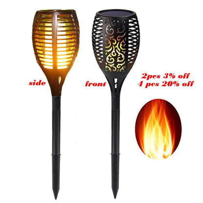 Solar powered LED Flame Lamp Waterproof 33LEDs Lawn Flame Flickering Torch Light Outdoor Solar LED Fire Lights Garden Decoration