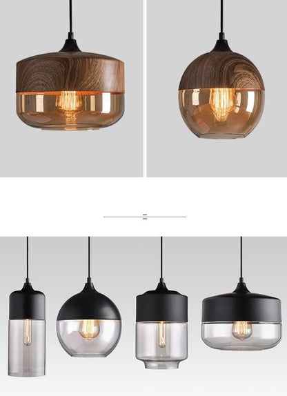 Glass Nordic Modern Pendant Lamp Dinning Room Bar Cafe Loft Vintage Light Hanging Lights Industrial Lighting Fixtures LED