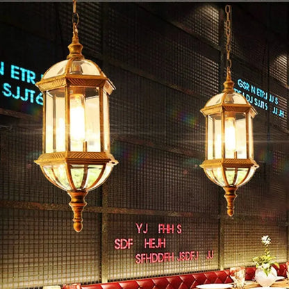 Retro Outdoor Waterproof Pendant Light Corridor Restaurant Chandelier Lighting Hotel Balcony Attic Restaurant Lighting Fixtures