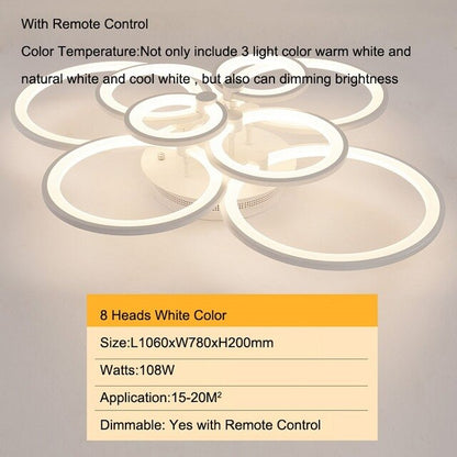 Gleam RC Modern Led Ceiling Lights For Living Room Bedroom Study Room Ceiling Lamp Plafondlamp White Color
