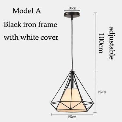 Retro Nordic restaurant chandelier wrought iron personality industrial style creative chandelier lighting living room chandelier