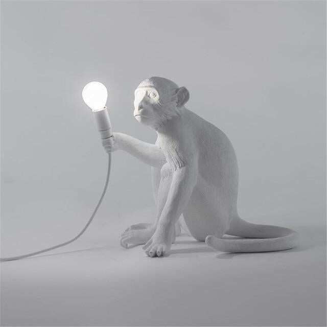 Modern Black Monkey Lamp Hemp Rope Pendant Lights American Country Resin Loft Industrial Hanging Luminaire Home Decor
