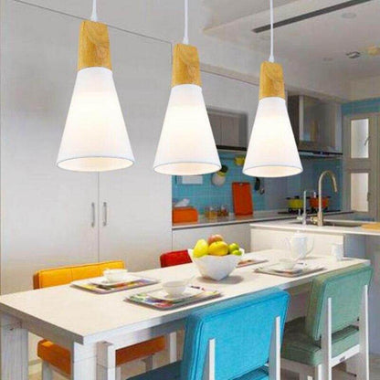 Modern Lights Pendant , Natural Wooden Pendant Lamp Lighting Fixture For Cafe Bar Living Room Kitchen Island Lamp