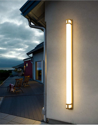Outdoor Wall Lamp IP65 Waterproof LED Long Lights Garden Villa Porch Sconce Light Gold Black 110V 220V Sconce Luminaire