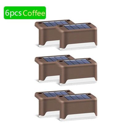 6/8pcs LED Solar Lamp Path Stair Outdoor Waterproof Wall Light Garden Landscape Step Stair Deck Lights Balcony Fence Solar Light