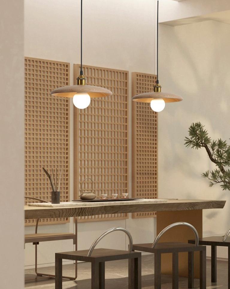 Nordic Solid Wood Lamp Restaurant Chandelier Single Head Art