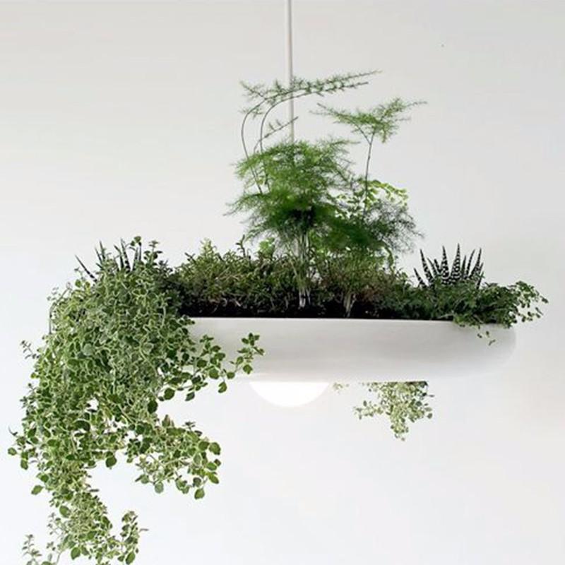 Modern Pendant Light Flower Pots Babylon Potted Plant Suspension Lamp For Growing Herbs Succulents Balcony Hanging Lamp