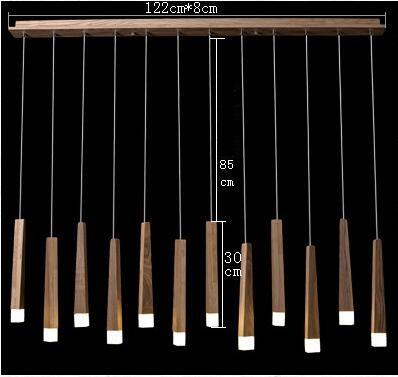 Wood Stick Pendant Lamp Light Modern Bedside Natural Wood Pipe Pendant Lights