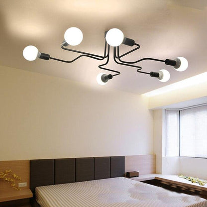 LED Pendant Lights Modern Pendant Lamps Hanging Vintage Multiple Rod Wrought Iron Lighting Ceilin Fixtures E27 Bulb Living Room