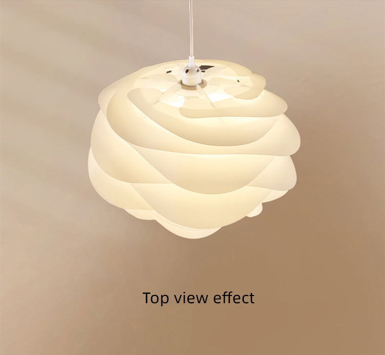 Danish Designer White Rose Ceiling Pendant Light for Living Room Kitchen Island Romantic Restaurant Acrylic Petal Suspension