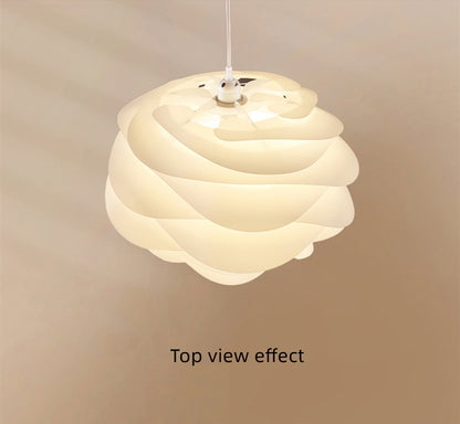Danish Designer White Rose Ceiling Pendant Light for Living Room Kitchen Island Romantic Restaurant Acrylic Petal Suspension