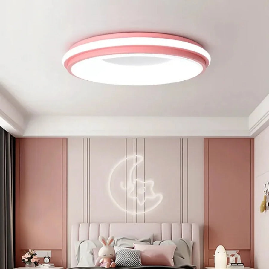 Macaron LED Ceiling Light Modern Simple Circular Remote Dimming Light Interior Decor Light