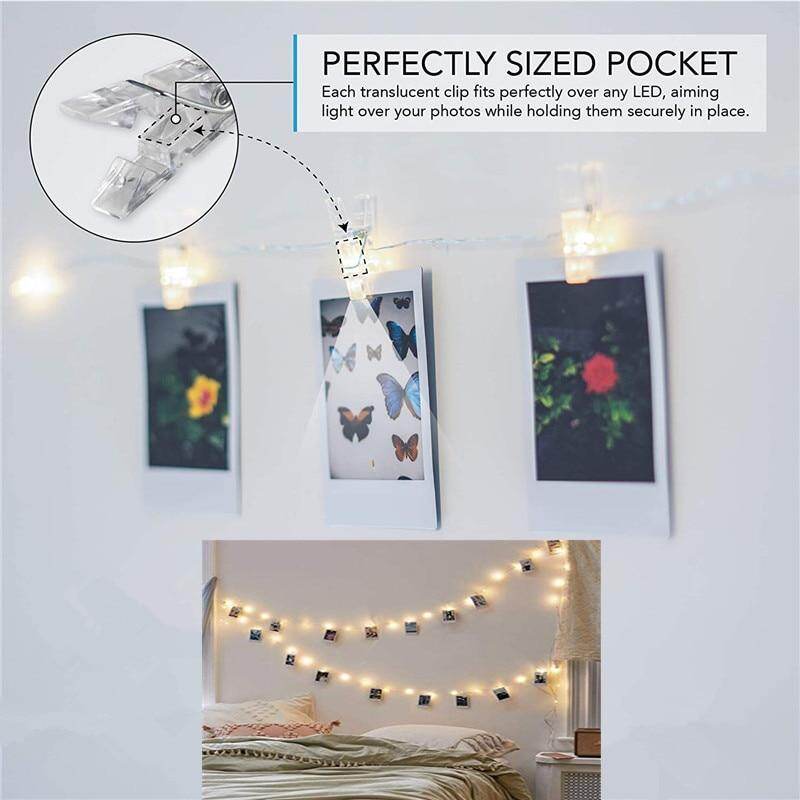 LED String Lights 2M/5M/10M Photo Clip  Fairy Lights Outdoor Battery Operated Garland Christmas Decoration Party Wedding Xmas