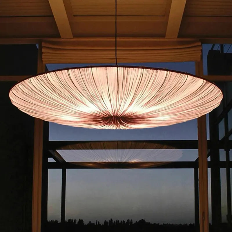 Wabi Sabi Cloth Pendant Light Bar Living Room Bedroom Nordic Ceiling Chandelier Lighting Decor Lustre Hanging Lamps