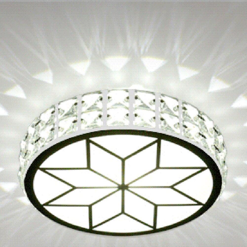 Modern Metal Crystal Ceiling Lamp For Hallway Dinning Room 6W/12W Glass Lampshade Round Aisle Lighting