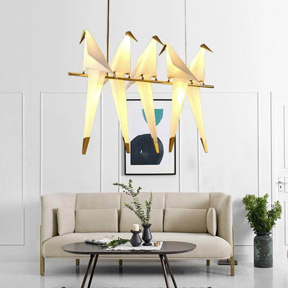 Nordic Bird Iron Pendant Light Paper Crane LED Lamp   Suspension Luminaire Loft Living Room Restaurant Pendant Lamp