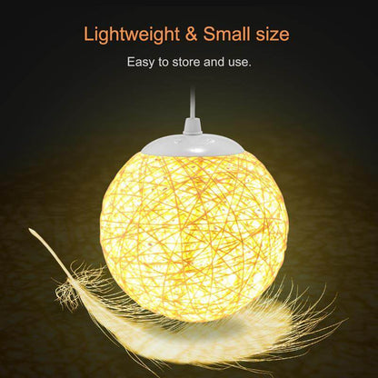 Projection Lamp Romantic Star Night Light Rattan Ball Table Lamp USB Charging Sepak Takraw Light For Home Bedroom Decor