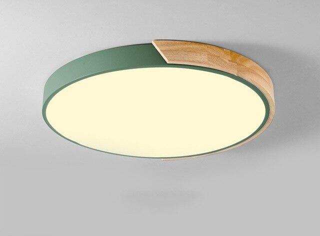 Nordic Fashion Simple Wooden Ceiling Lamps Colorful Round Aluminum Bedroom Living Room Light Fixture