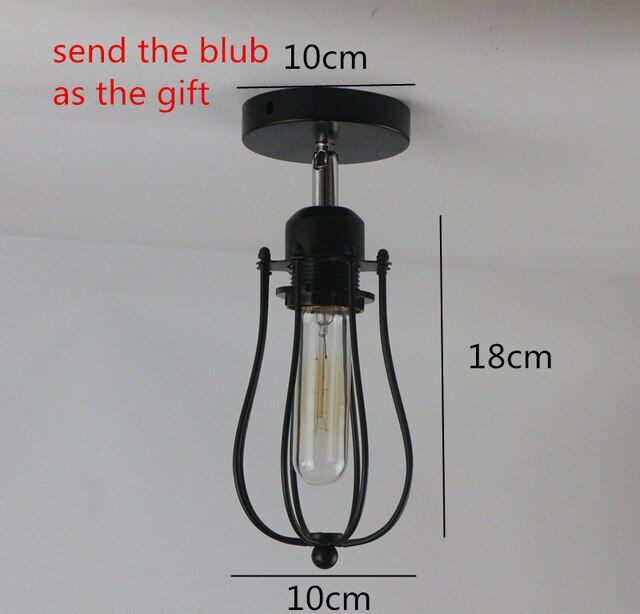 Retro Indoor Lighting Vintage Ceiling Light LED Lights More Kinds Iron Cage Lampshade Warehouse Style Light Fixture