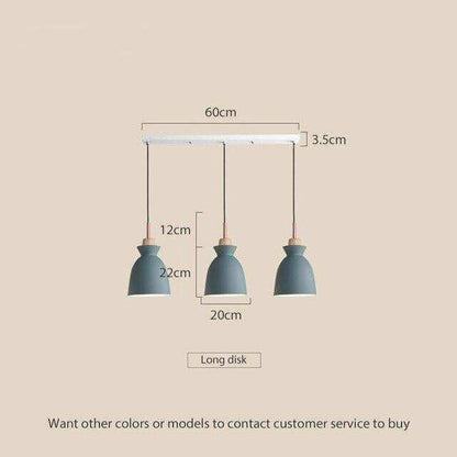 Pendant Lights Nordic Personality Art Creative Macaron Restaurant Living Room Bedroom Office Solid Wood Aluminum Pendant Lamp