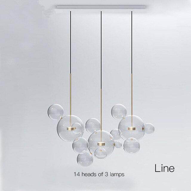 Modern Creative Clear Glass Bubble Ball Led Pendant Lamp for dining room living room bar LED Glass Hang Lamp