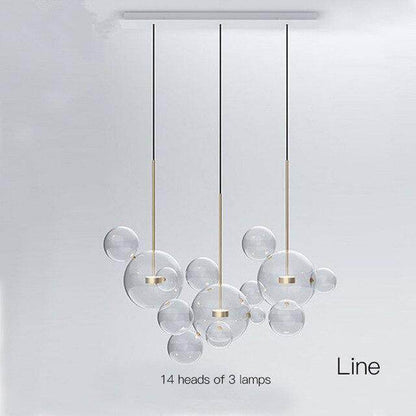 Modern Creative Clear Glass Bubble Ball Led Pendant Lamp for dining room living room bar LED Glass Hang Lamp