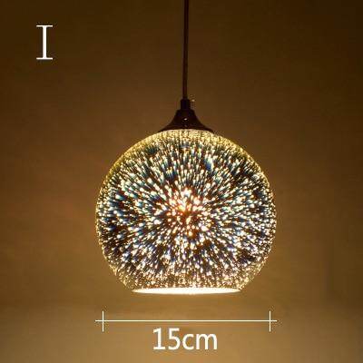 Modern 3D Colorful Nordic Starry Sky Hanging Glass Shade Pendant Lamp Lights E27 LED For Kitchen Restaurant Living Room