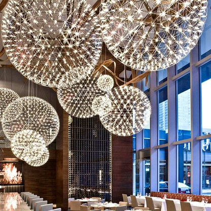 Modern Loft Spark Ball LED Pendant Light Firework Stainless Steel Pendant Lamps