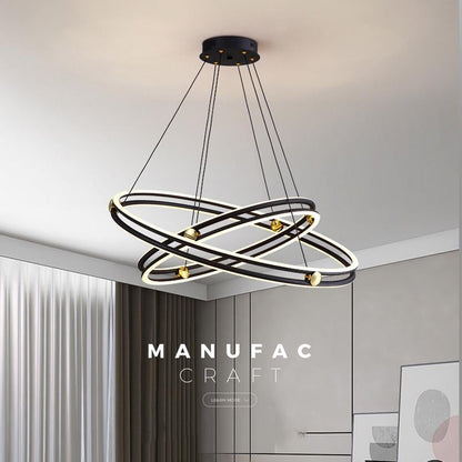 Simple Living Room Chandelier Aluminum Annular Ring
