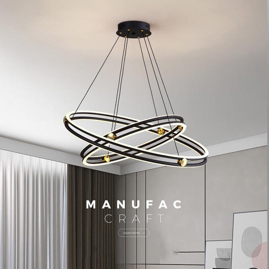Simple Living Room Chandelier Aluminum Annular Ring